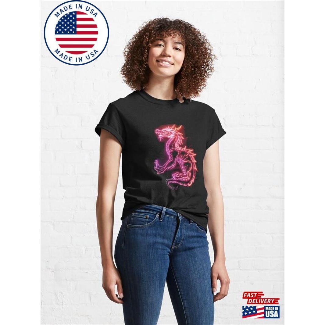 Neon Dragon Awesome Classic T-Shirt Unisex